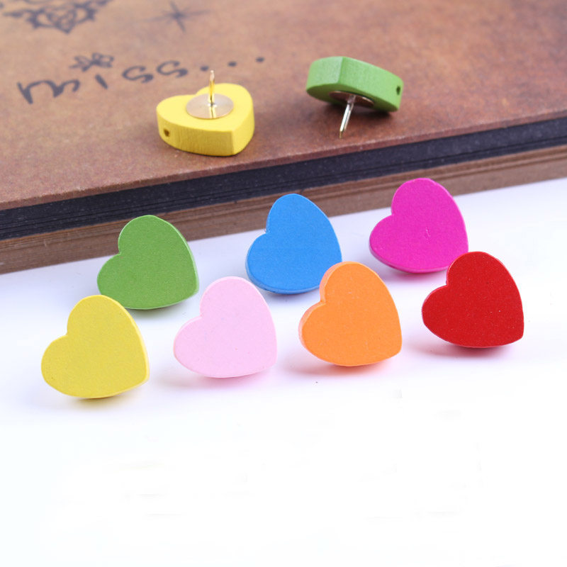 10 candy cute heart-shaped creative color cork sponge KT dream wallboard message decoration map hand-press nails