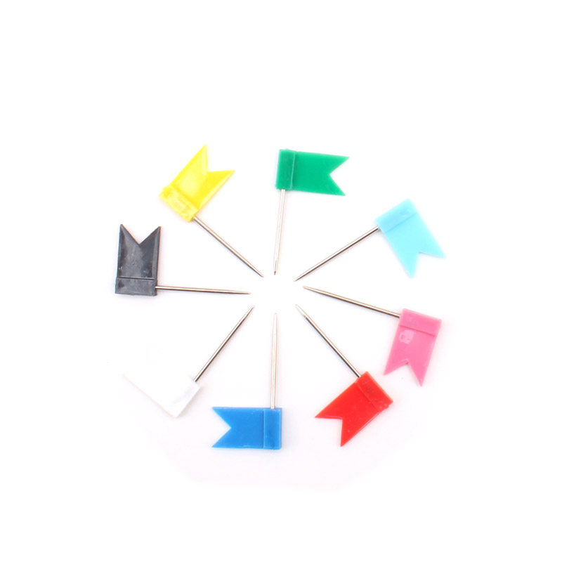 50 plastic 5 color flag red cute pin nail creative map cork labeled nail