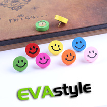 5 smile face press nails cute cartoon map pin creative wood wood felt plate poster fixed decorative press nail