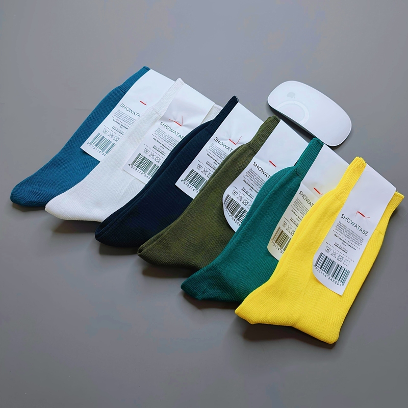 In-Stock Decka Socks Giza Cotton Japanese-Made Unisex High Tube Thin Solid Color Pure Cotton Fine-Spun High-Top Socks