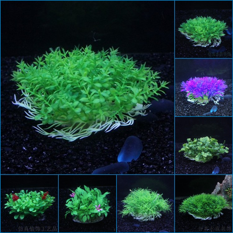 Fish tank beautification fake grass simulation aquarium decoration landscaping water grass plastic grass mini foreground grass green factory direct sales