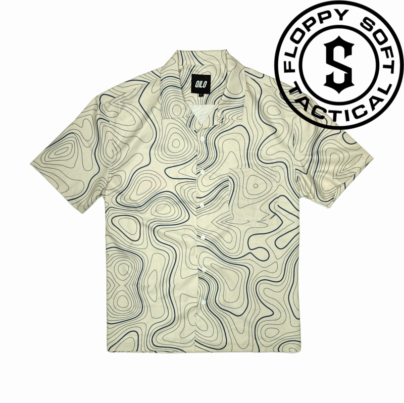 【Soft and Delicate】Qilo Topo Contour Line Series Short-Sleeve Shirt Tactical Shirt Hawaiian Shirt