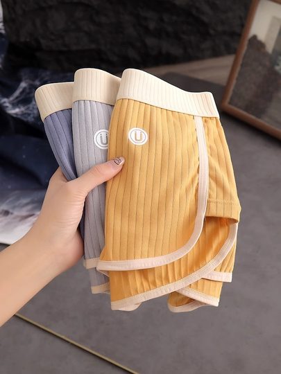 Japanese Men's Underwear Pure Cotton Crotch Antibacterial Breathable Sports Boxer Briefs Youth Trendy Personality Striped Boxer Shorts