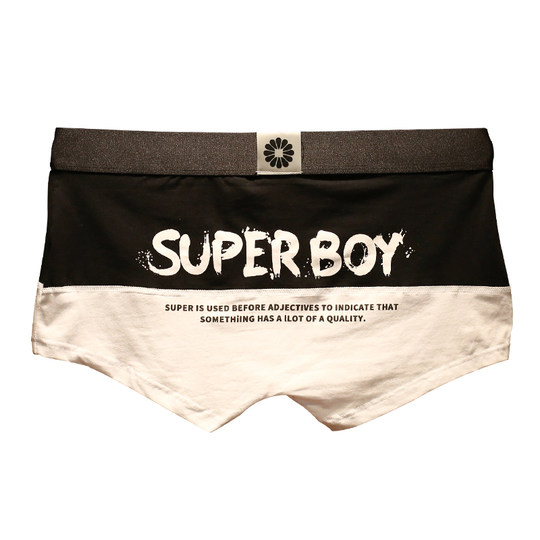 Japanese Men's Pure Cotton Underwear Trendy Personality Letter Sports Loose Boxer Briefs Breathable Comfortable Mid-Waist Boxer Shorts
