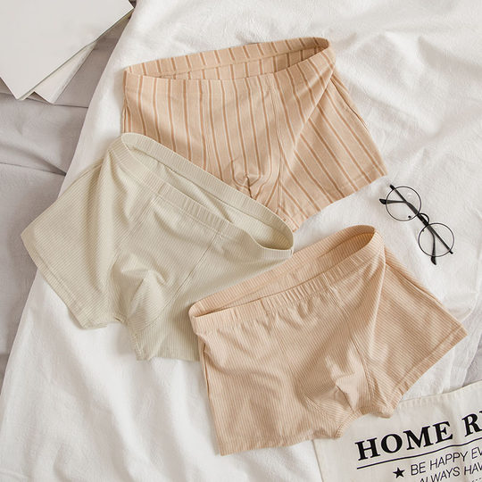 Japanese Men's Underwear Pure Cotton Comfortable Breathable Boxer Shorts 2024 New Style Youth Loose Large Size Boxer Briefs