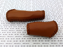 Leather hand-sewn handle set ergonomic meat ball widened design width of about 50mm Long and short brown and black two colors
