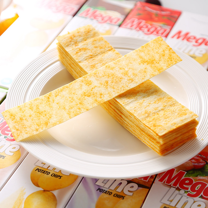 Russian Imported Strip Fries Non-Fried Puffed Thin Crisp Casual After small snacks Net Red 100g * 3 boxes