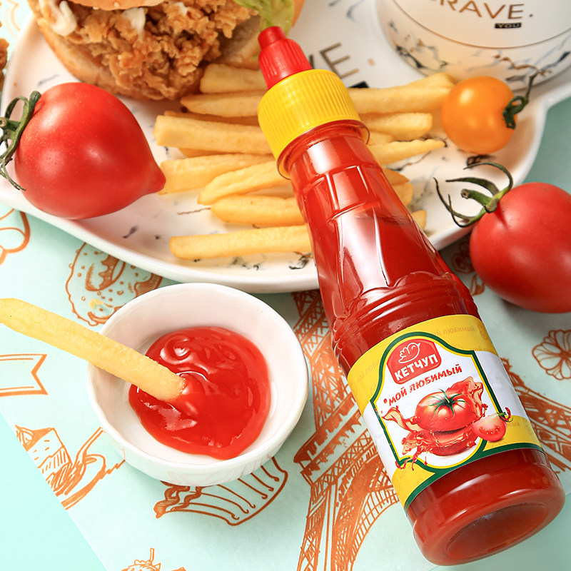 Russian favorite brand ketchup original imported tomato sauce portable easy to preserve small bottle of 200g Edoliso sauce