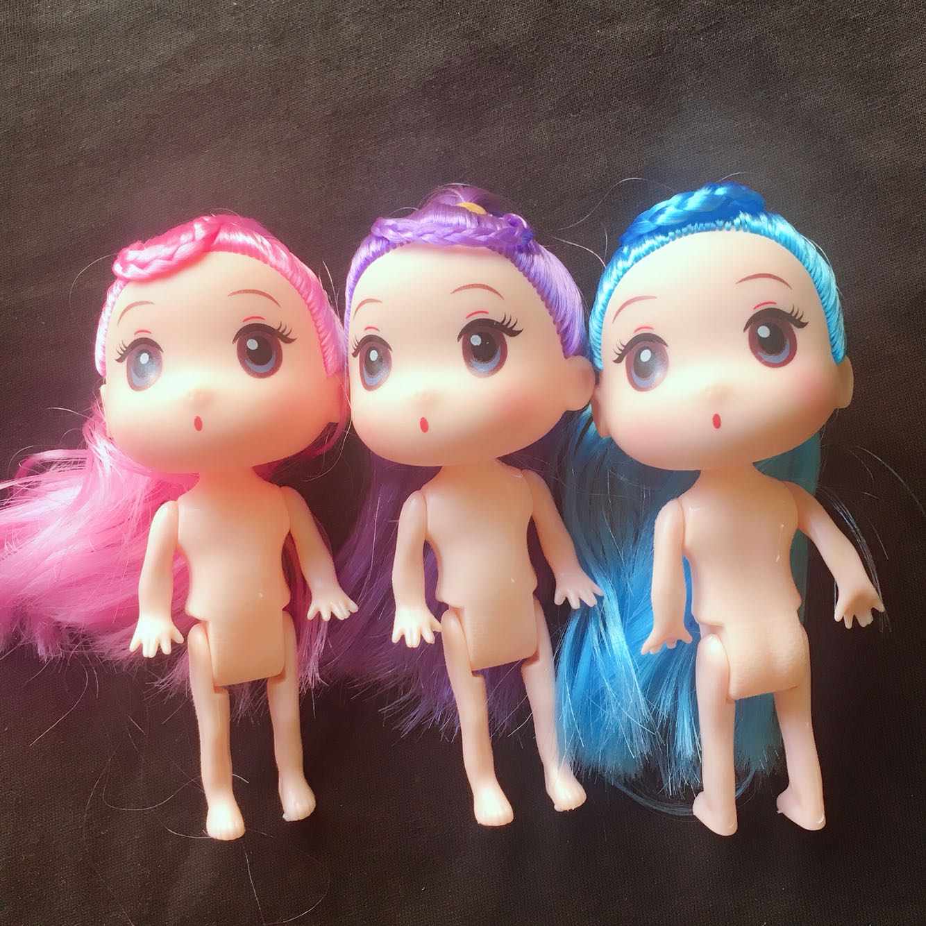 Búp bê lụa bối rối hoa handmade búp bê 12cm công chúa roi tóc dài bé gái bé phụ kiện búp bê hàn quốc