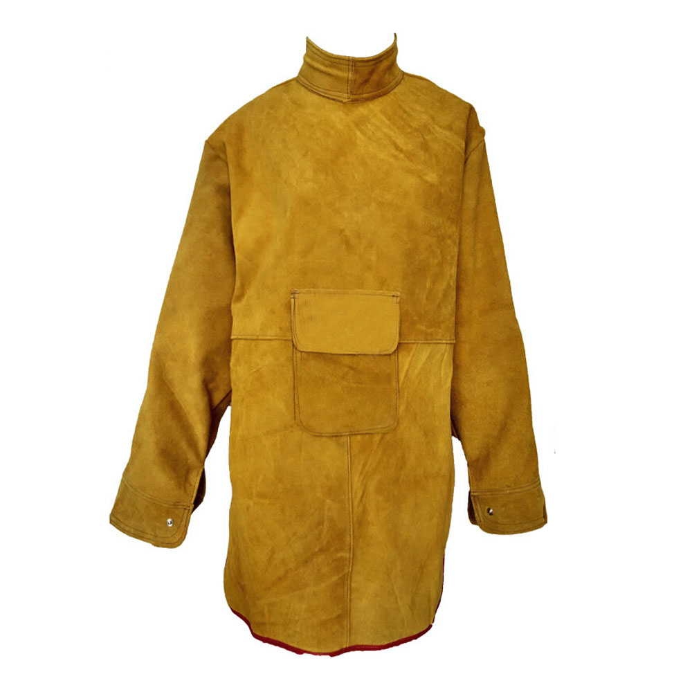 47.2/" Long Leather Welding Apron Heat Insulation Protection Gear Safety Clothes