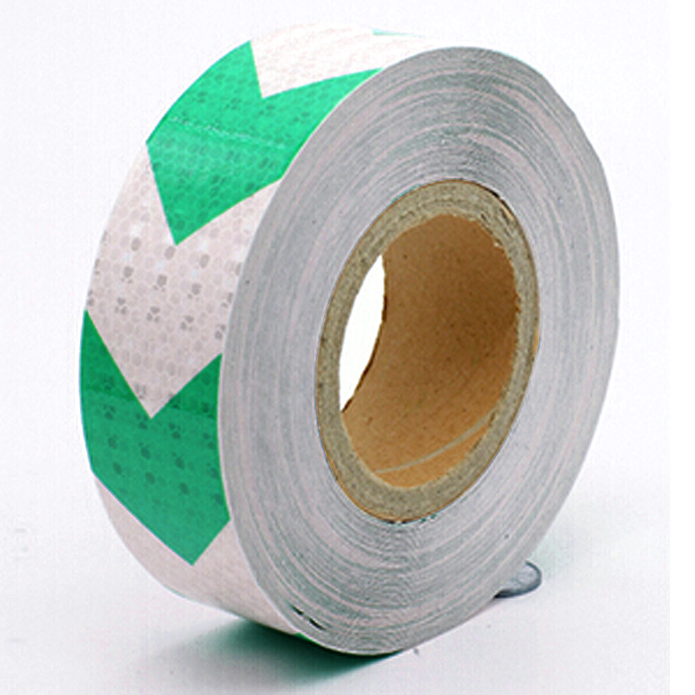 3M 10M 25M 38M Reflective Safety Warning Tape Strip Sticker Arrow Green & White eBay