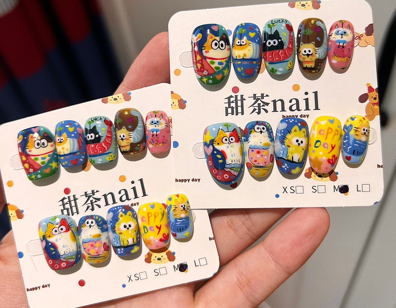"Sweet Tea Handmade Nails" Cute Mermaid Cat