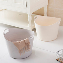 Nordic dirty clothes basket plastic laundry basket simple dirty clothes basket household toys clothes storage basket toilet bucket frame Blue