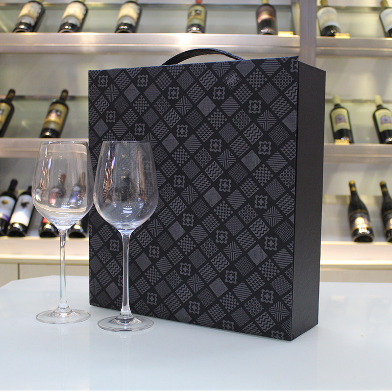 New autonomous real pat picture 2 suitcases with cup leather case cortical red wine box wine box wine box