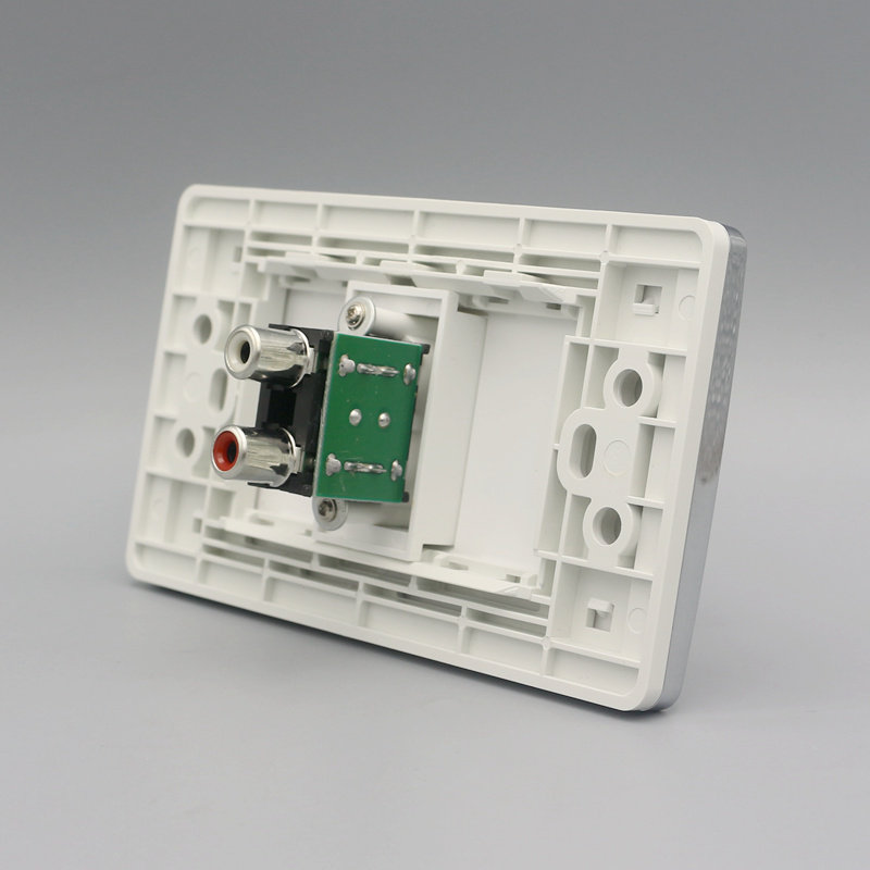 Silver edge 120 type audio straight insert panel AV lotus double hole audio panel mother to mother audio straight insert panel