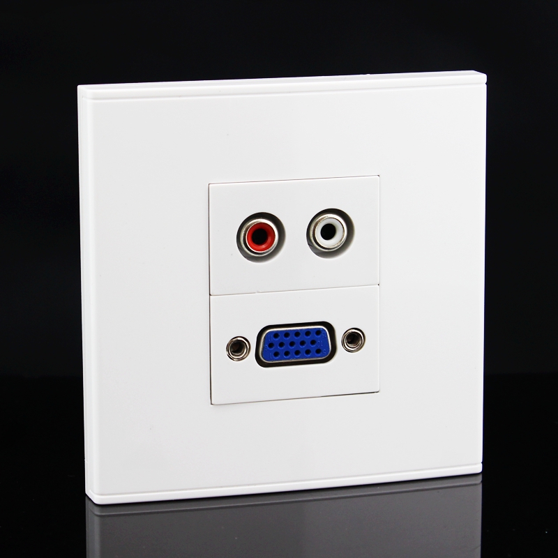 Free Welding VGA Audio Panel VGA Panel Audio Socket Panel 86 Type Panel Smart Home Panel