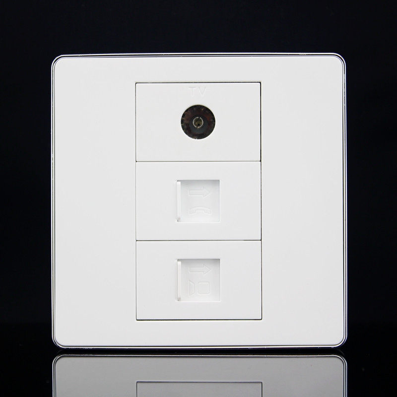 Silver - side Network Telephone - TV socket panel PC TV combination type 86 information wall panel