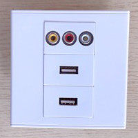 Type 86 dual USB data with lotus audio and video socket data extension cord AV audio socket multimedia socket