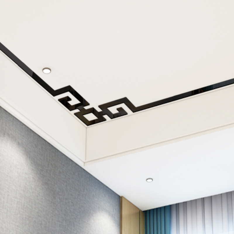 Roof Four-Corner Flower Stickers Self-Adhesive Living Room Ceiling Decorative Border Long Strip 3D Stereo Acrylic Wall Stickers
