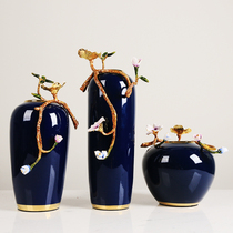 Ceramic vase enamel color New Chinese swing piece Living room decent board room Bogu frame Xuanguan Soft decoration Furnishing Gifts