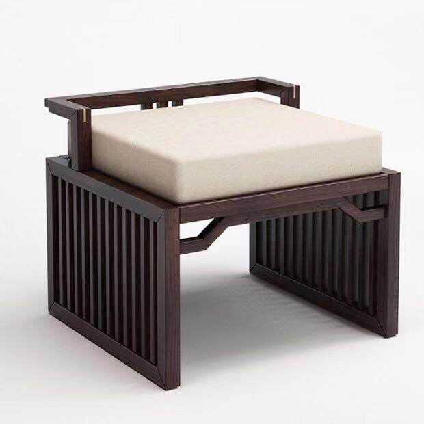 New Chinese style solid wood sofa Modern minimalist Zen three-person sofa Neoclassical rest sofa stool Arhat bed