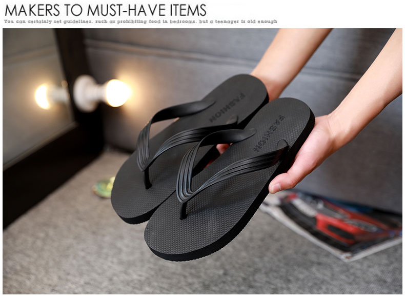 9.9 flip flops của nam giới dép mùa hè đáy mềm giày bãi biển ngoài trời dép màu đen của nam giới cá tính pinch dép trượt dép sandal nam