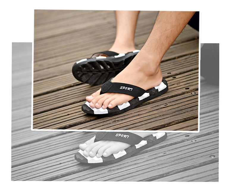 9.9 Dép nam mùa hè nam giới mới của flip-flops Hàn Quốc xu hướng chân đế dày chân đế dép bãi biển cá tính dep da cao cap