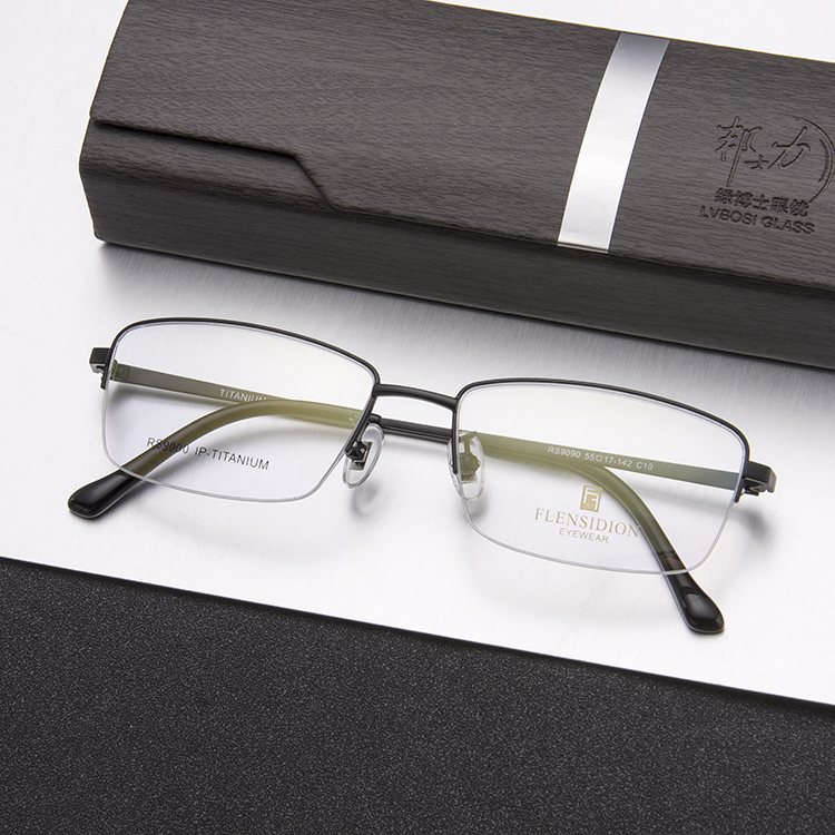 Dr. Green Glasses Enamel Shiton Pure Titanium Atmospheric Business Men's Half-Frame Myopia Glasses Frame Rs9090