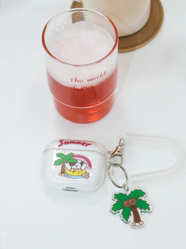 Moon Super Business отправляет милый щенок Hawaiian Apple Apple Airpods All -Series Hearset Shell для защиты мягкой оболочки