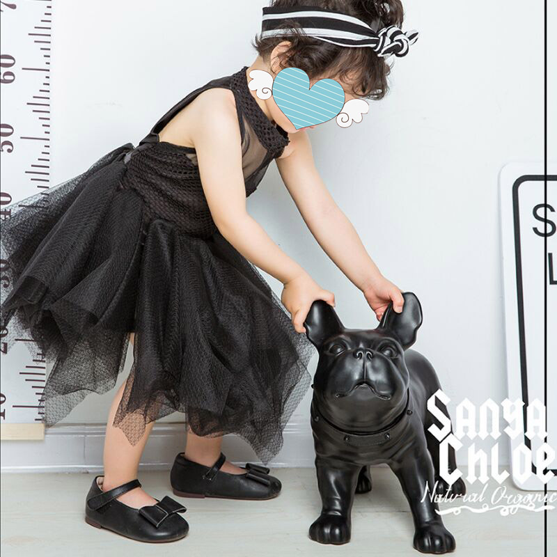 Children Photography Props Creative Photo Creativity Puppy Black Small Leather Dog Photo Shop Window Swing Piece Photography Props New