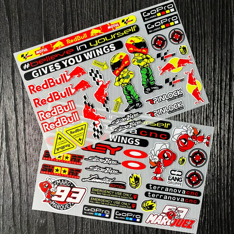Спонсор № 46 Rossi Red Bull SHOEI Magic Claw EVO шлем стикер мотоциклетный модифицированный царапанный водостойкий