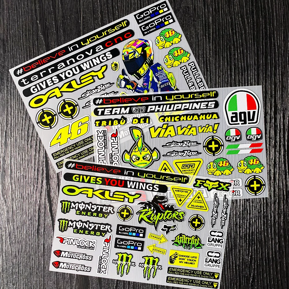 Спонсор № 46 Rossi Red Bull SHOEI Magic Claw EVO шлем стикер мотоциклетный модифицированный царапанный водостойкий