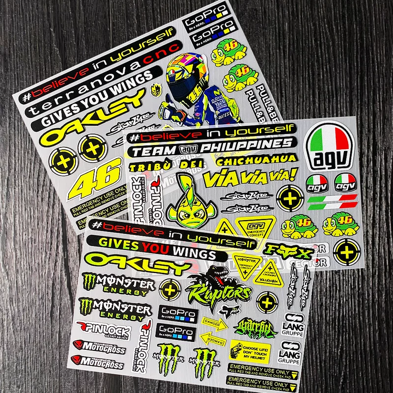 Спонсор № 46 Rossi Red Bull SHOEI Magic Claw EVO шлем стикер мотоциклетный модифицированный царапанный водостойкий