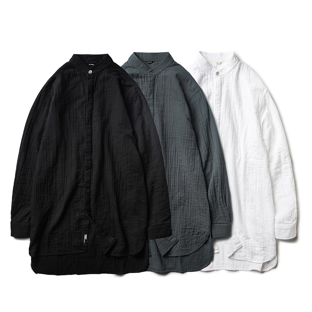 ROARINGWILD 16AW STAND COLLAR / C-SHIRT.LS 水洗长袖立领衬衫