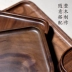 Gỗ óc chó đen khay trà khô toàn bộ tấm gỗ hình chữ nhật bằng gỗ đĩa ăn sáng tấm trái cây tráng miệng tấm trà lễ khay trà đẹp Tấm