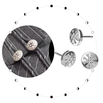 2019 new Zhang Yunlei coat button stud earrings 925 sterling silver nine braid Zhang Yunlei Yang Jiulang stud earrings peripheral