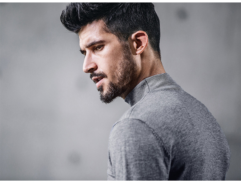 [Giải phóng mặt bằng] Người đàn ông của một nửa cao cổ áo len nam thời trang cao cổ áo len mùa xuân nam T-Shirt 2015