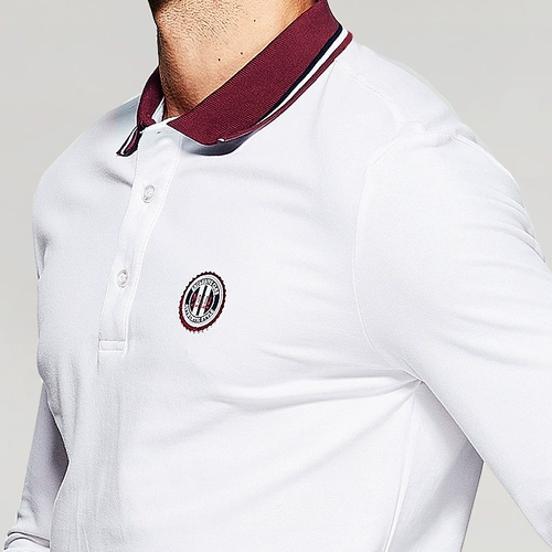 Модный лонгслив, футболка polo, облегающий крой, осенний