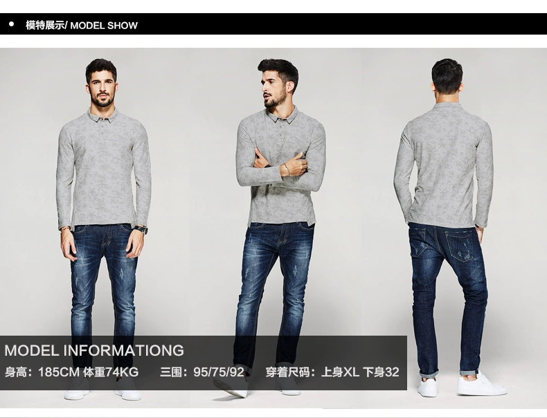 [Giải phóng mặt bằng] Áo sơ mi nam dài tay mùa thu Áo thun nam Lapel Slim Casual Paul Áo thun cotton 9021 áo thun polo nam