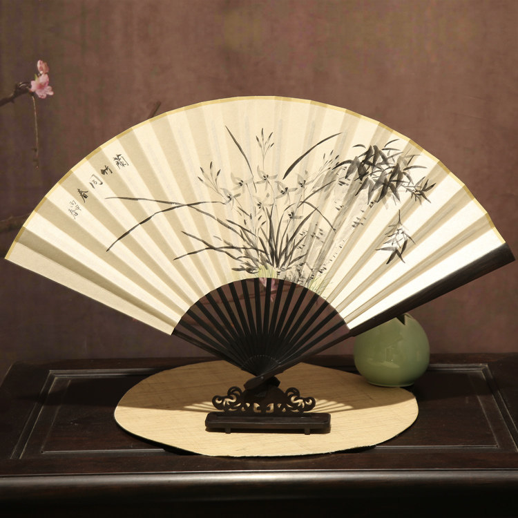 Shengfeng Su fan new product Chinese style pure hand-painted fan ancient style folding fan mahogany handicraft classical men's folding fan