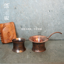  Pure copper pot cover holder cover set tea drain holder Tea holder Handmade tea ceremony accessories Tea filter holder base Tea filter holder Puer tea holder