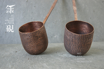 No inkstone pure handmade Japanese copper water spoon wine spoon non-bamboo wine scoop water scoop pure copper tea ceremony long handle tea divider