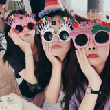 Интернет-знаменитости ins Xiaohongshu для девочек, с днем рождения, вечерние, забавные очки, реквизит для фотосессии, украшение для торта