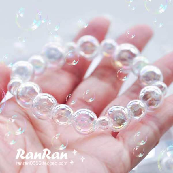 Ranran Handmade Artistic Air Soap Bubble Bracelet Glass Ball Dreamy Unique Niche