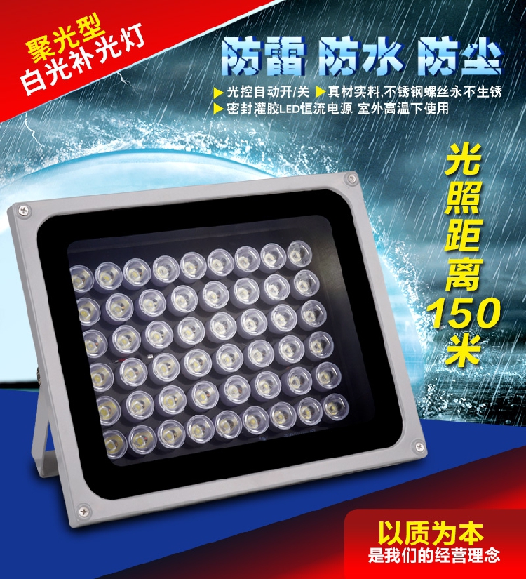 220V High-definition Surveillance Photographic Lens Supplementary Light Lamp 50W Array White Light LED Monitoring Spotlight