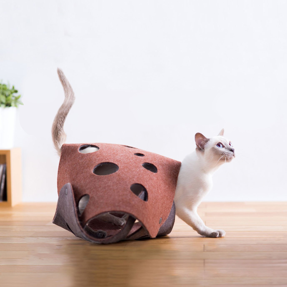 Pet cat tunnel Pet cat bed Cat channel Rolling Chinchilla nest Four seasons funny cat toys detachable and washable 2 pieces