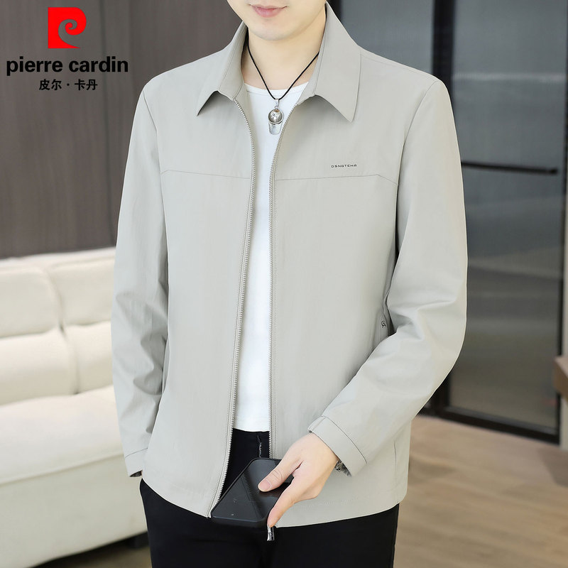 Pierre Cardin Brand Spring Men's Lapel Jacket Casual Thin Zipper Simple Versatile Coat Men's Top