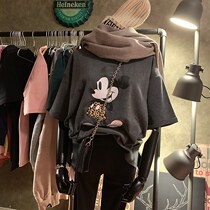 Mickey white short-sleeved T-shirt female ins tide Net red School season womens tops students 2020 Summer new