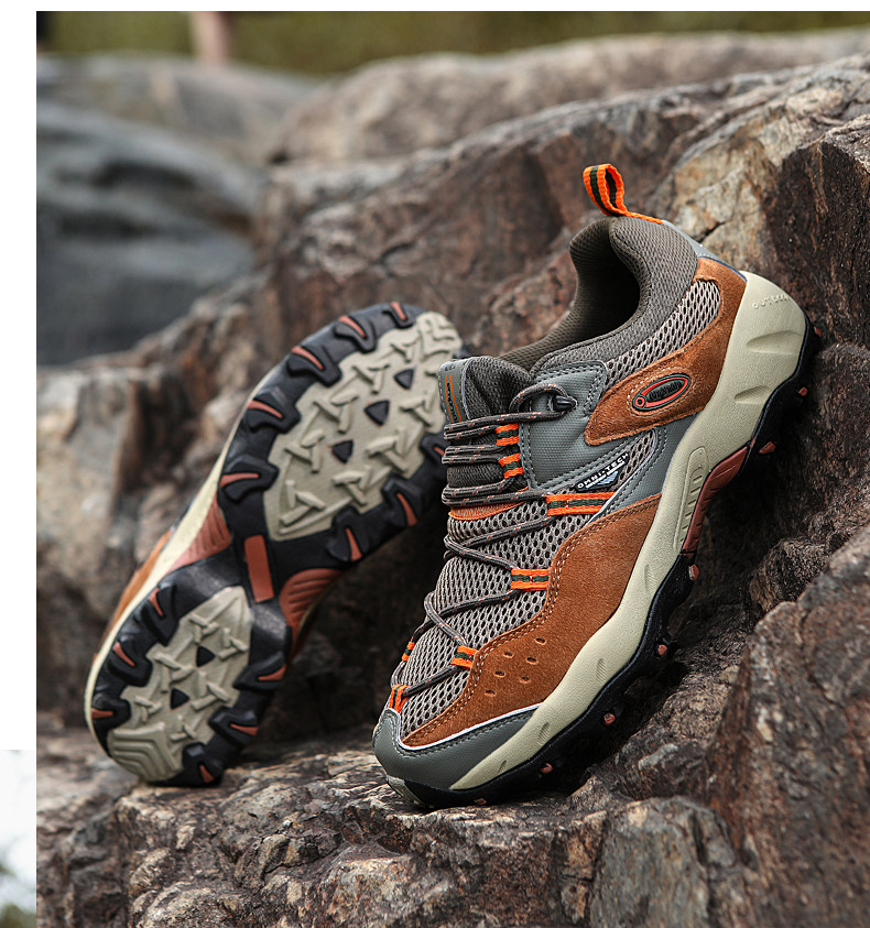 Outdoor men's spring and summer genuine leather waterproof, anti slip, wear-resistant hiking mountain sports shoes 3168 with 20_voghion.com