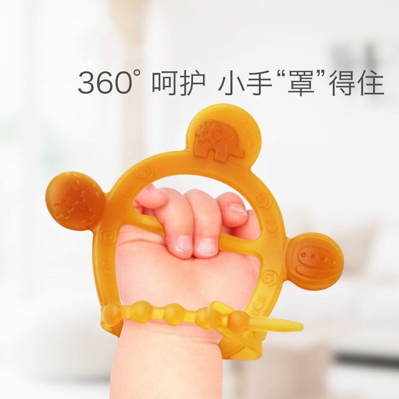 Misuta tooth fixing device Newborn infants and children can be boiled full soft silicone teething molar period bite tied palm bracelet